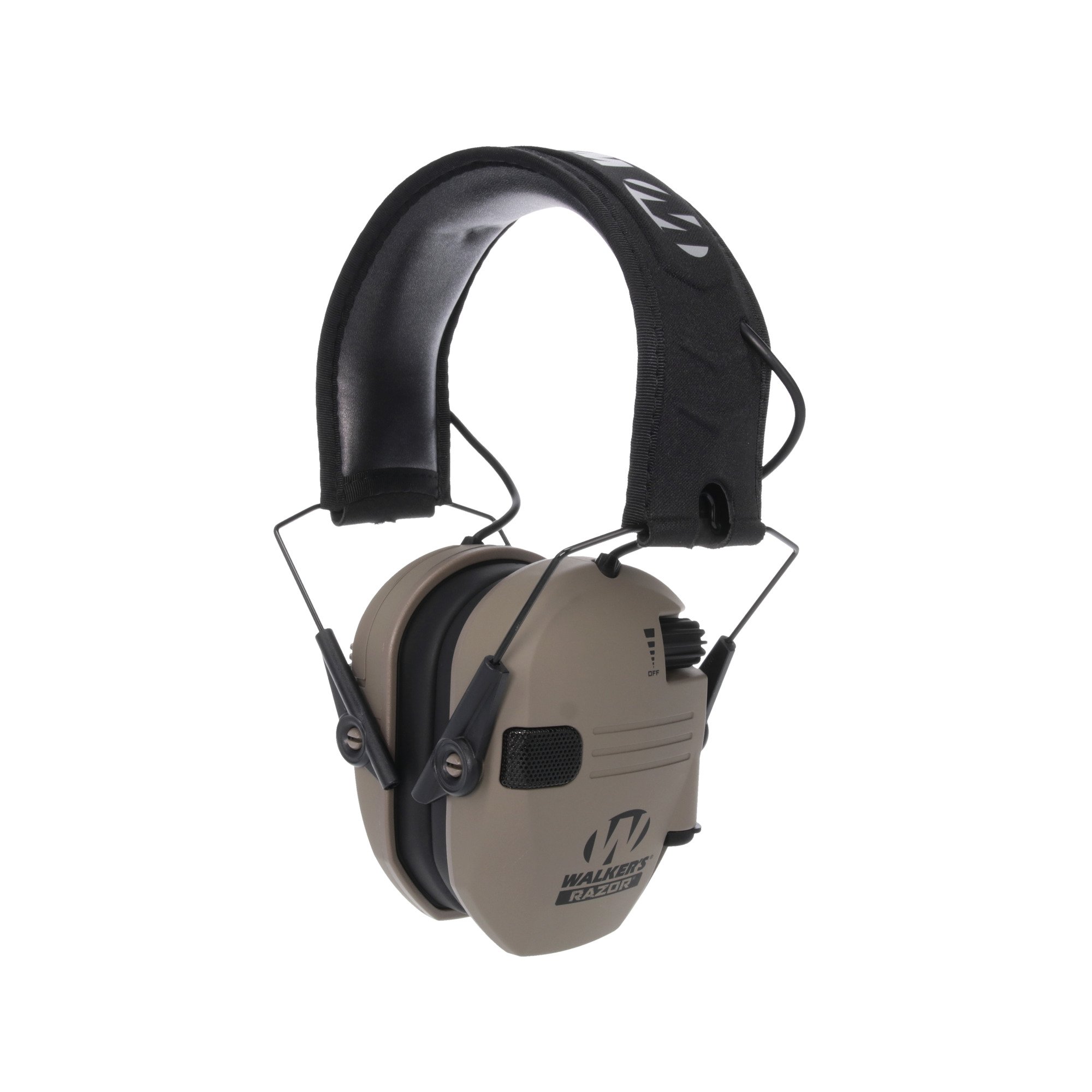 Walkers Game Ear Razor Slim Electronic Muff - 23dB Noise Reduction, HD Speakers, Omnidirectional Microphones, Tan, Model# GWP-RSEM-FDE